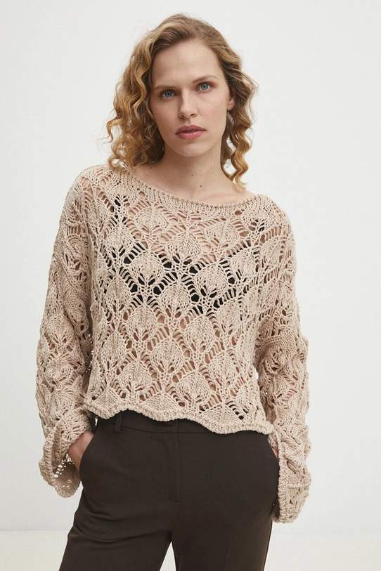 Answear Lab sweter beżowy 10514.TMS