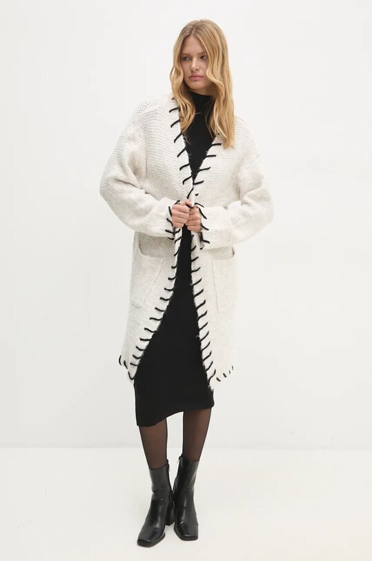 Answear Lab cardigan de lana WF5272.ums gri WZ24