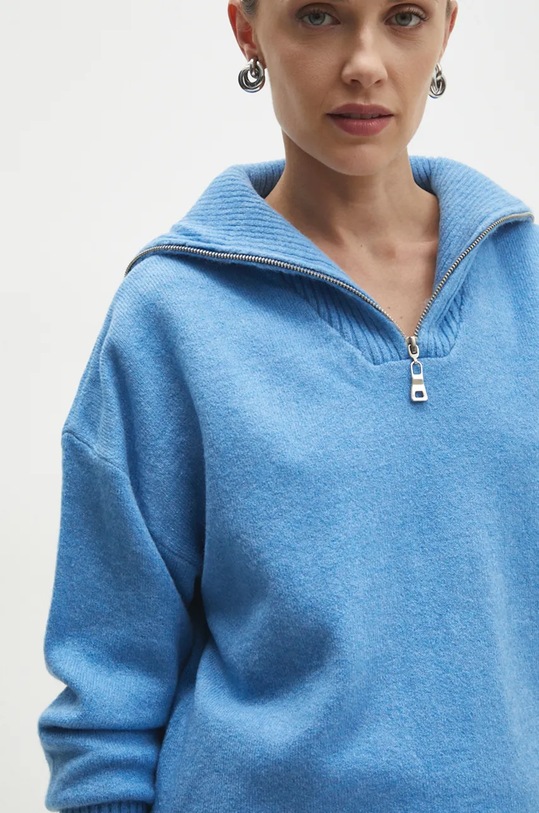 Answear.LAB sweter z wełną niebieski 21745.tms