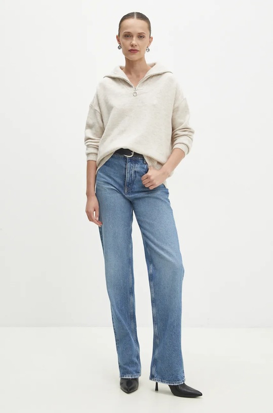 Пуловер с вълна Answear.LAB 21745.tms бежов WZ24