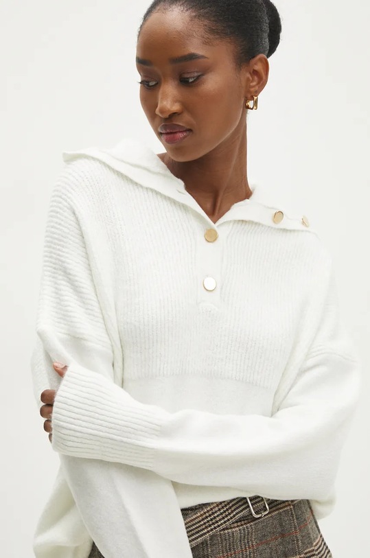 Answear.LAB sweter z wełną beżowy 22733.tms