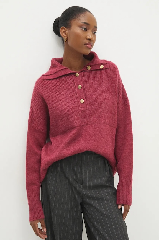 Answear Lab pulover de lana subtiri burgundia 22733.tms