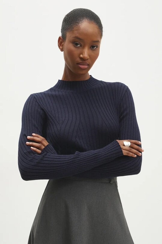 Answear Lab pulover subtiri bleumarin 21489.tms