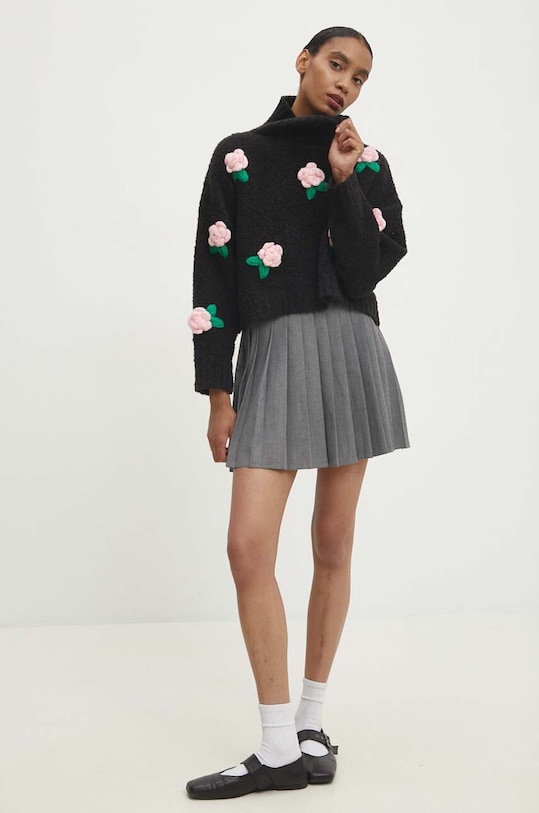 Πουλόβερ με προσθήκη μαλλιού Answear.LAB lu2408.fos μαύρο WZ24