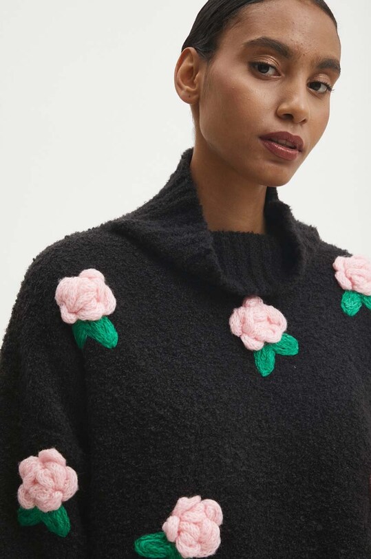 Πουλόβερ με προσθήκη μαλλιού Answear.LAB μαύρο lu2408.fos