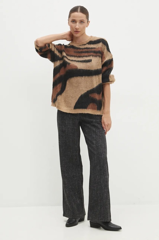 Vlněný svetr Answear.LAB 1160.fos hnědá WZ24