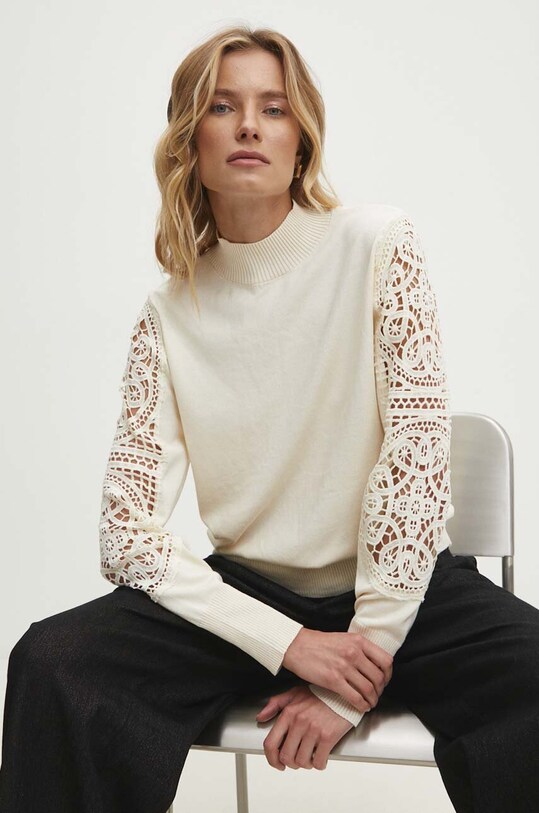 Answear Lab sweter pozostałe beżowy CE24006.HLK