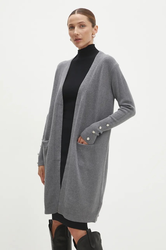 Answear Lab kardigan pozostałe szary MT58943.hms