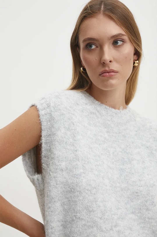 Answear Lab vesta din amestec de lana M855.fos gri