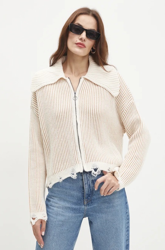 Svetr s příměsí vlny Answear.LAB béžová 231106.tos