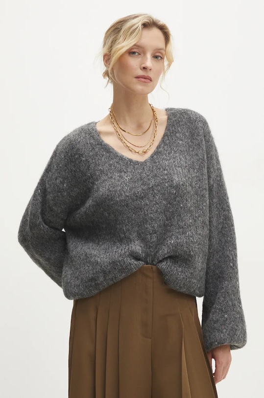 Vlněný svetr Answear.LAB směs šedá y506.ios
