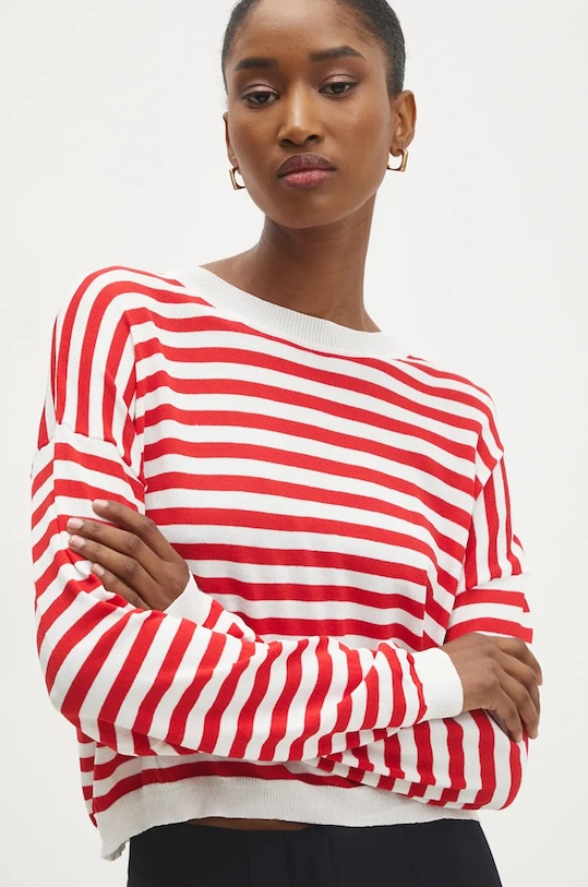 Answear Lab pulover subtiri rosu 1311.IKK