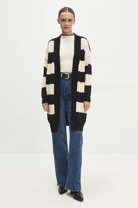 Answear Lab cardigan cu modele bej zs5265.IKK