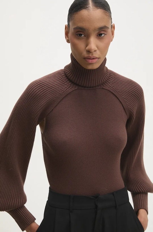 Answear Lab gilet a maglia fine marrone LB0126AB.hos