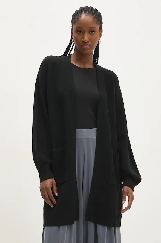 Kardigan Answear.LAB středně silná černá N7128.hos