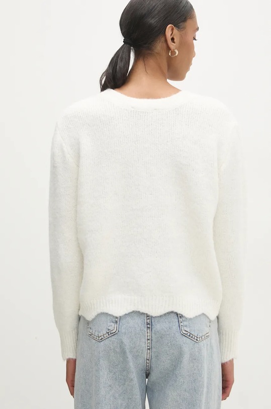 Answear Lab kardigan z domieszką wełny biały lu2411..fos