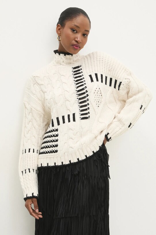 Sveter Answear.LAB s prímesou vlny béžová 3943.tos