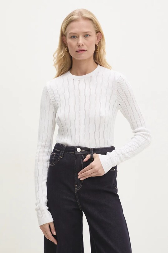 Answear.LAB sweter pozostałe biały 241076.tos