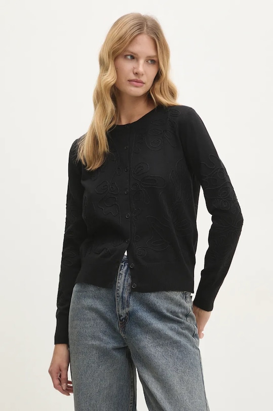 Answear.LAB pulóver aplikációval fekete ir24756.fos