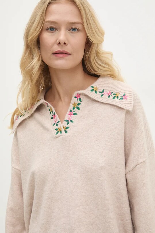 Answear Lab pulover de lana bej ih24707.fos