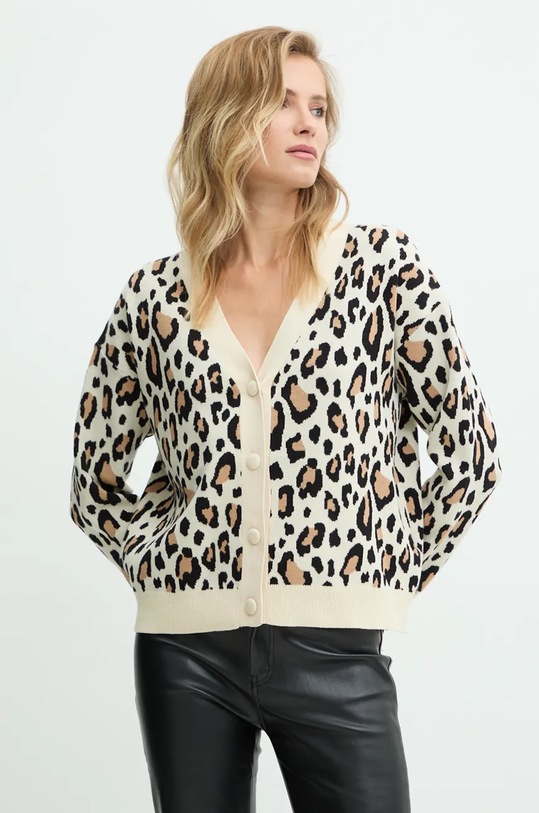 Answear Lab cardigan cu modele bej ar635.fos