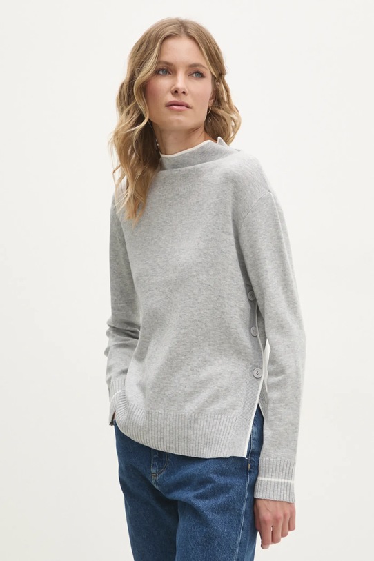 Vuneni pulover Answear.LAB s dodatkom vune siva 60305.ILK