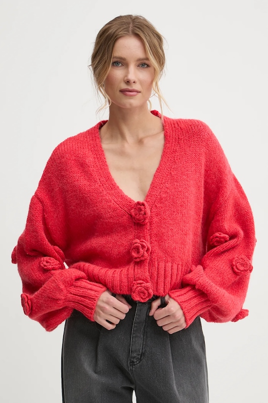 Answear Lab cardigan uni rosu sng.31.tos