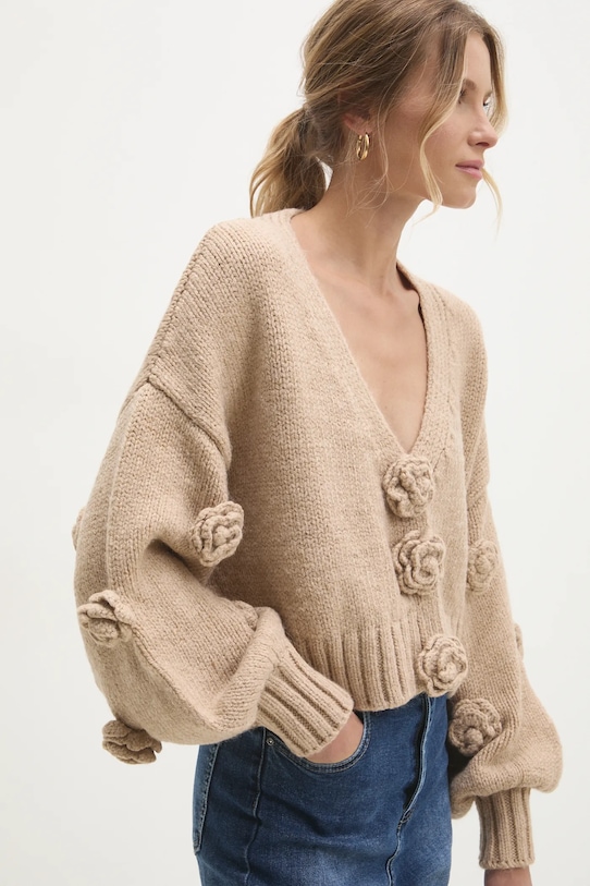 Answear Lab kardigan pozostałe beżowy sng.31.tos