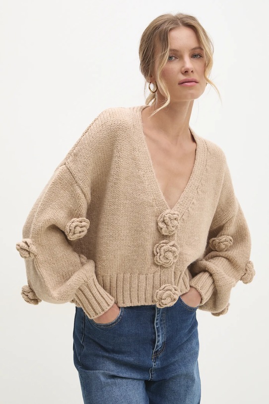 Answear Lab kardigan beżowy sng.31.tos
