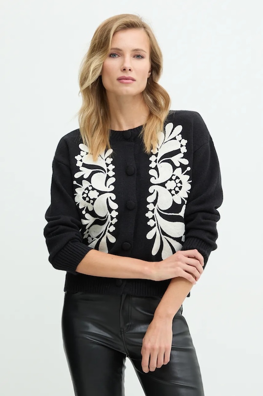 Answear Lab cardigan imprimeu negru jp7192.fms