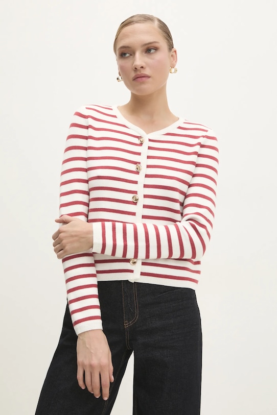 Answear Lab cardigan de lana cu modele rosu mj95512.FLK