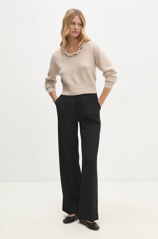Answear.LAB sweter z wełną 1455.ilk beżowy WZ24