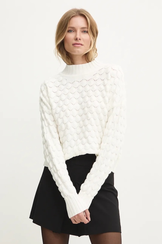 Answear Lab pulover subtiri alb ms1036.ilk