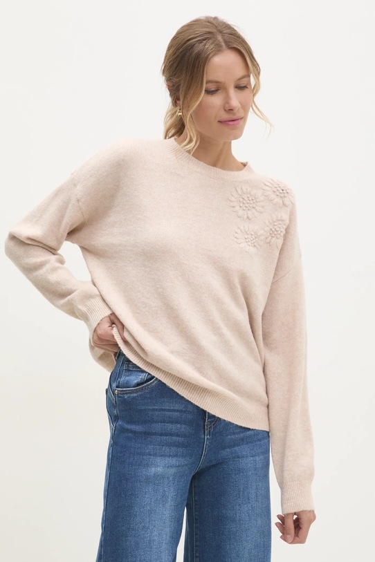 Пуловер Answear.LAB овално бежов g391.ilk