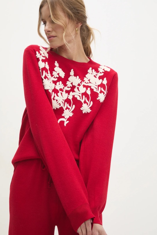 Answear.LAB sweter aplikacja czerwony CH.1782.FKK