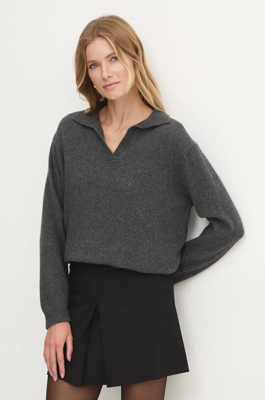 Answear Lab pulover de lana subtiri gri 891724.ILK