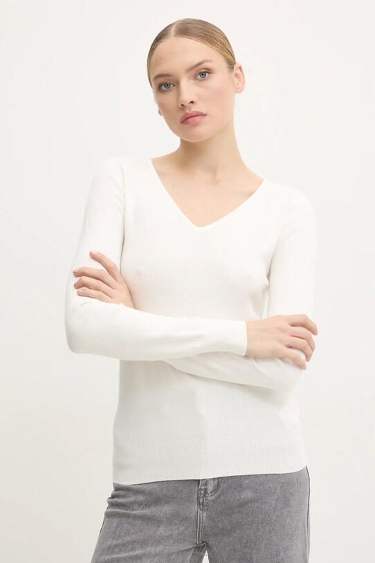 Answear Lab pulover din amestec de casmir subtiri alb ASF2620.flk