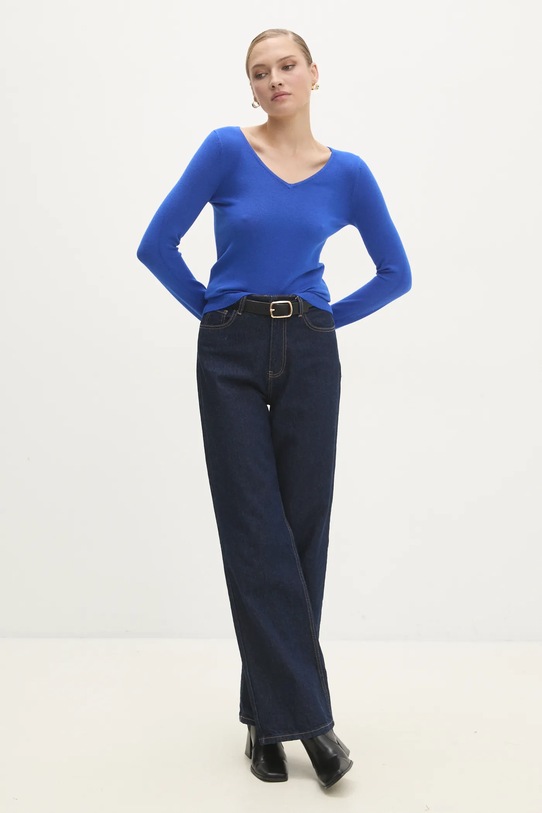 Pulover s dodatkom kašmira Answear.LAB ASF2620.flk plava WZ24