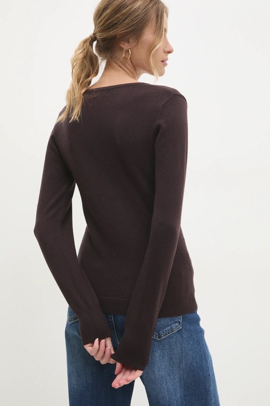 Îmbrăcăminte Answear Lab cardigan cu amestec de mătase ASF803.flk maro