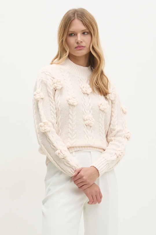 Пуловер с вълна Answear.LAB бежов c8077.ilk