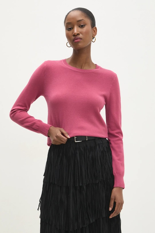 Answear Lab pulover subtiri roz lu1026.ILK