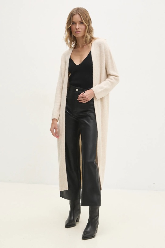 Answear Lab cardigan de lana uni bej 8964..IKK