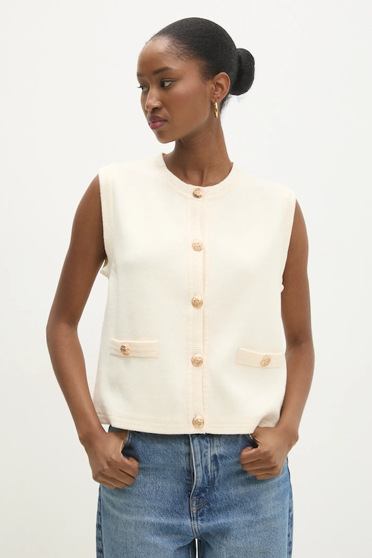 Vesta s vlnou Answear.LAB s příměsí vlny béžová YP1431.hos