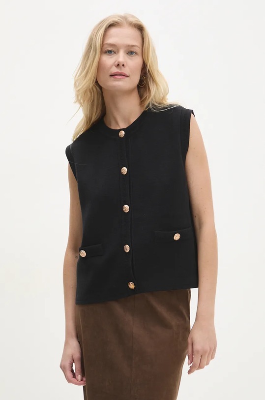 Vesta s vlnou Answear.LAB s příměsí vlny černá YP1431.hos