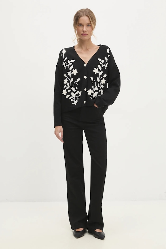 Vlnený kardigán Answear.LAB YP1435.HWK čierna WZ24