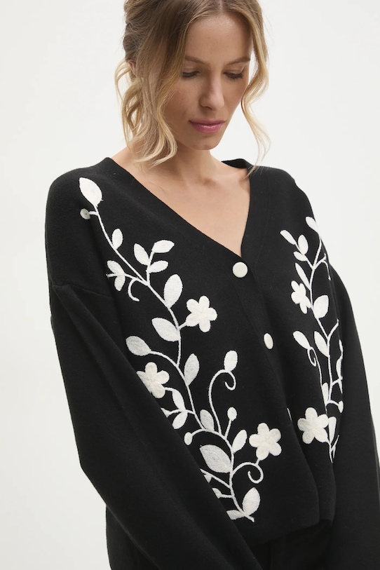 Vlnený kardigán Answear.LAB čierna YP1435.HWK