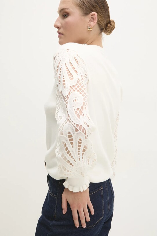 Answear Lab pulover din amestec de lana alb 10181.hos