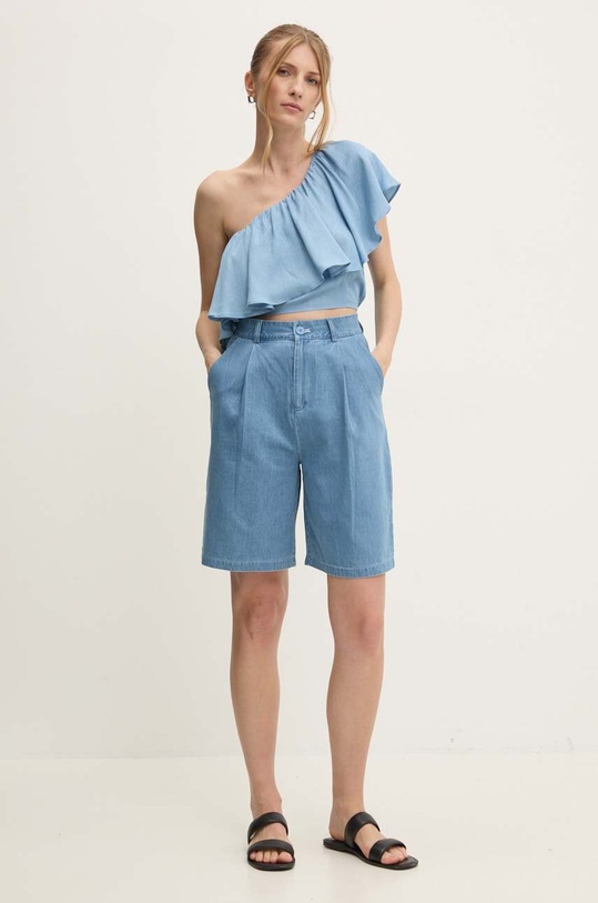 Answear Lab pantaloni scurti jeans 22820.2HWK albastru WZ24