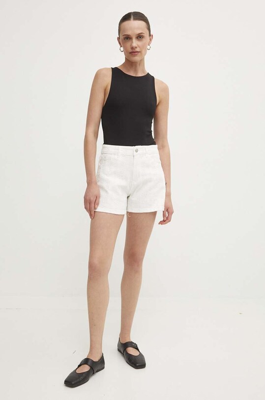 Answear Lab pantaloni scurti jeans S137N.HWK alb WZ24