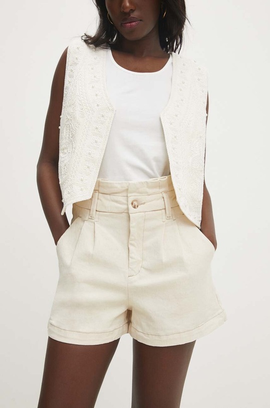 Džínové šortky Answear.LAB high béžová JD392NT.HWK